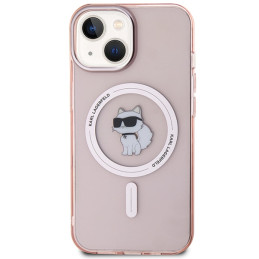 Karl Lagerfeld IML Choupette MagSafe iPhone 15 dėklas – rožinis