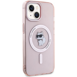 Karl Lagerfeld IML Choupette MagSafe iPhone 15 dėklas – rožinis