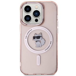 Karl Lagerfeld IML Choupette MagSafe iPhone 15 Pro Max dėklas – rožinis