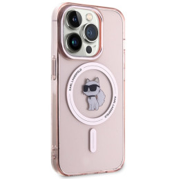 Karl Lagerfeld IML Choupette MagSafe iPhone 15 Pro Max dėklas – rožinis