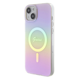 „Guess IML Iridescent MagSafe“ dėklas, skirtas „iPhone 15 Plus“ – rožinis
