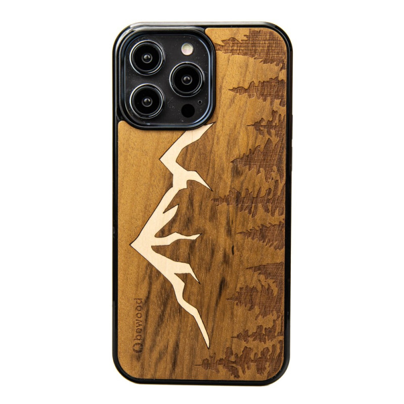 „Bewood Imbuia Mountains“ medinis dėklas, skirtas „iPhone 15 Pro Max“ – šviesiai rudas