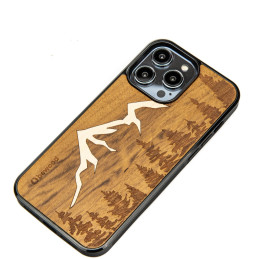 „Bewood Imbuia Mountains“ medinis dėklas, skirtas „iPhone 15 Pro Max“ – šviesiai rudas