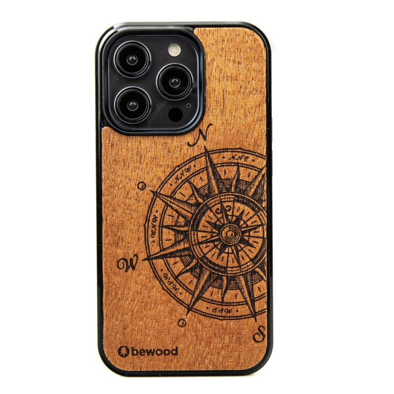 „Bewood Traveler Merbau“ medinis dėklas, skirtas „iPhone 15 Pro“ – šviesiai rudas
