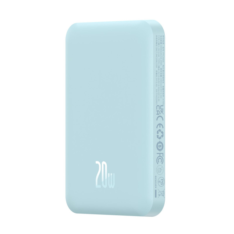 „Baseus Mini Power Bank“ 5000mAh 20W + USB-C laidas (20V/ 3A) – mėlyna