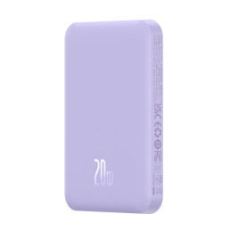 „Baseus Mini Power Bank“ 5000mAh 20W + USB-C laidas (20V/ 3A) – violetinė