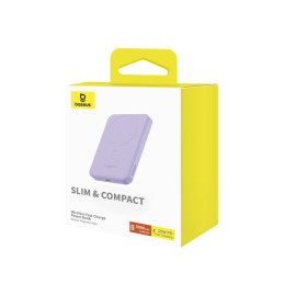 „Baseus Mini Power Bank“ 5000mAh 20W + USB-C laidas (20V/ 3A) – violetinė