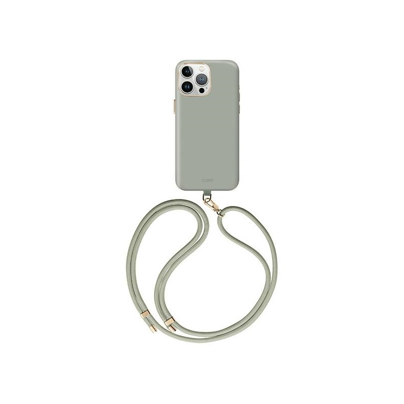„Uniq Coehl Creme“ magnetinis įkrovimo dėklas, skirtas „iPhone 15 Pro“ – šalavijų spalvos