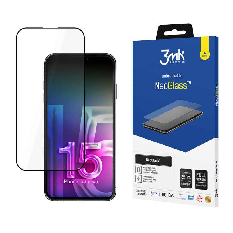 3mk NeoGlass™ kompozicinis stiklas, skirtas iPhone 15 Pro Max