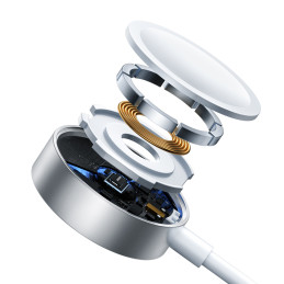 „Joyroom S-IW008“ 3 viename magnetinis įkrovimo laidas USB-A - „Lightning“/ USB-C, 1,2 m, baltas