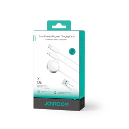 „Joyroom S-IW008“ 3 viename magnetinis įkrovimo laidas USB-A - „Lightning“/ USB-C, 1,2 m, baltas