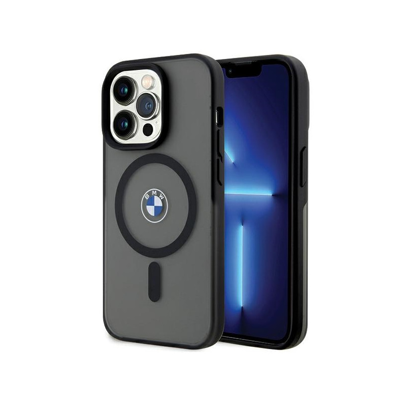 BMW IML Signature MagSafe dėklas, skirtas iPhone 15 Pro – juodas