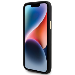 „Guess“ silikoninis „Logo Strass 4G“ dėklas, skirtas „iPhone 15“ – juodas
