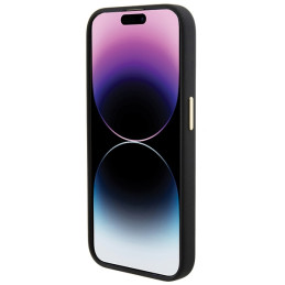 „Guess“ silikoninis „Logo Strass 4G“ dėklas, skirtas „iPhone 15 Pro Max“ – juodas