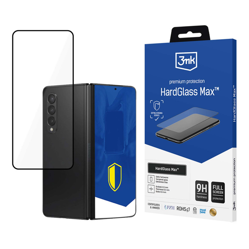 9H 3mk HardGlass Max™ stiklas, skirtas „Samsung Galaxy Z Fold 5“ (priekinis)