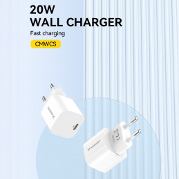 „Wozinsky CMWCS USB-C PD 20W“ sieninis įkroviklis – baltas