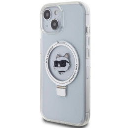 „Karl Lagerfeld“ „Ring Stand Choupette Head MagSafe“ dėklas, skirtas „iPhone 15“ – baltas