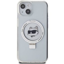 „Karl Lagerfeld“ „Ring Stand Choupette Head MagSafe“ dėklas, skirtas „iPhone 15“ – baltas