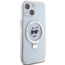„Karl Lagerfeld“ „Ring Stand Choupette Head MagSafe“ dėklas, skirtas „iPhone 15“ – baltas