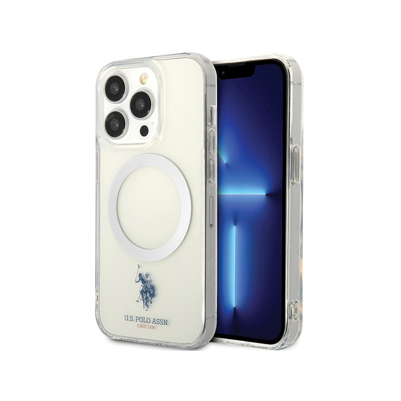 JAV polo asociacija. „MagSafe“ kolekcijos dėklas, skirtas „iPhone 15 Pro“ – skaidrus