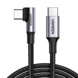 Ugreen US334 70645 USB-C (kampinis) / USB-C (tiesus) 100W PD kabelis 2m - juodas