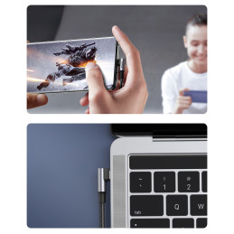 Ugreen US334 70645 USB-C (kampinis) / USB-C (tiesus) 100W PD kabelis 2m - juodas