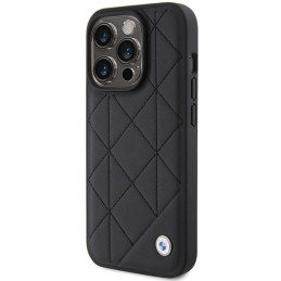 BMW odinis dygsniuotas iPhone 15 Pro Max dėklas – juodas