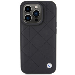BMW odinis dygsniuotas iPhone 15 Pro Max dėklas – juodas