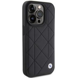 BMW odinis dygsniuotas iPhone 15 Pro Max dėklas – juodas