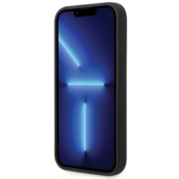 „iPhone 15 Pro Max“ silikoninis metalinis BMW logotipo dėklas – juodas