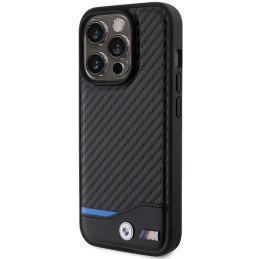 BMW odinis anglies pluošto „MagSafe iPhone 15 Pro Max“ dėklas – juodas