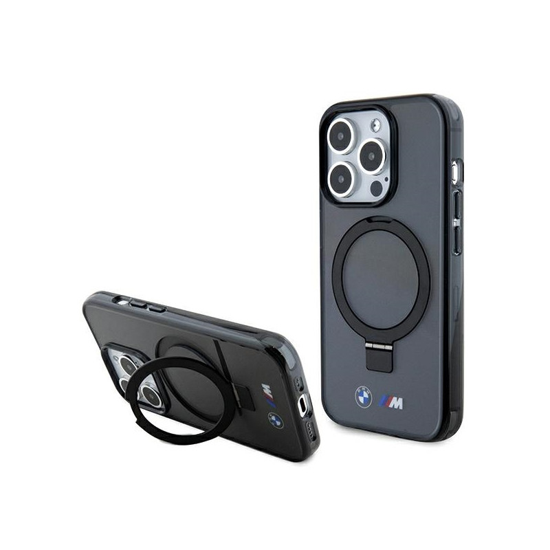BMW „Ring Stand M Collection“ „MagSafe“ dėklas, skirtas „iPhone 15 Pro Max“ – juodas