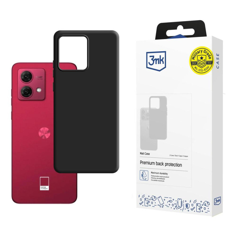 3mk matinis dėklas Motorola Moto G84 5G - juodas