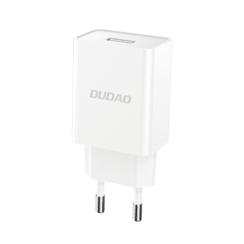 „Dudao A4EU USB-A 2.1A“ sieninis įkroviklis – baltas