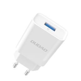 „Dudao A4EU USB-A 2.1A“ sieninis įkroviklis – baltas