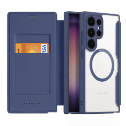 „Dux Ducis Skin X Pro“ dėklas, skirtas „Samsung Galaxy S24 Ultra“ su „MagSafe“ ir atlenkiama jungtimi – mėlynas