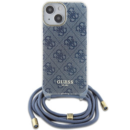 „Guess“ per petį per petį per petį nešiojamas 4G dėklas iPhone 15 / 14 / 13 telefonui – mėlynas