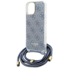 „Guess“ per petį per petį per petį nešiojamas 4G dėklas iPhone 15 / 14 / 13 telefonui – mėlynas