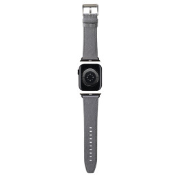 „Karl Lagerfeld Saffiano Monogram“ dirželis, skirtas „Apple Watch 42/ 44/ 45/ 49 mm“ – sidabrinis