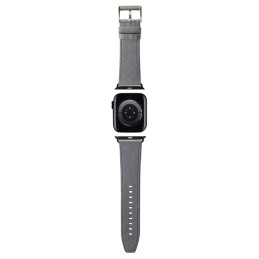 „Karl Lagerfeld Saffiano Monogram Apple Watch“ dirželis, 38/ 40/ 41 mm – sidabrinis