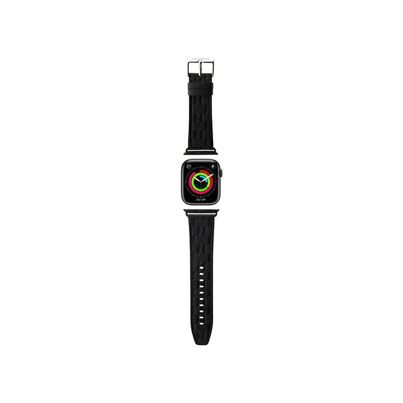 „Karl Lagerfeld Saffiano Monogram“ dirželis, skirtas „Apple Watch 38/ 40/ 41 mm“ – juodas