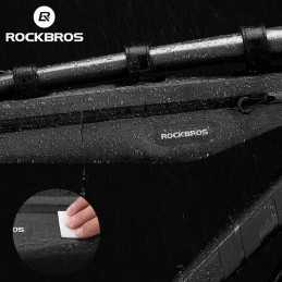 „Rockbros AS-052“ vandeniui atsparus dviračio rėmo krepšys – pilkas