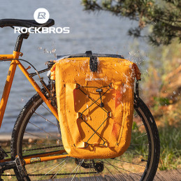 „Rockbros 30140022003“ vandeniui atsparus dviračio krepšys bagažo laikikliui – oranžinis