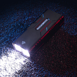„Rockbros 24310002001“ 850 lm dviračio žibintas su išorinės baterijos funkcija + USB-C - USB-A laidas - juodas