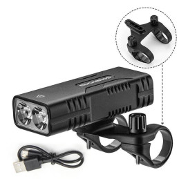 „Rockbros 24310002001“ 850 lm dviračio žibintas su išorinės baterijos funkcija + USB-C - USB-A laidas - juodas