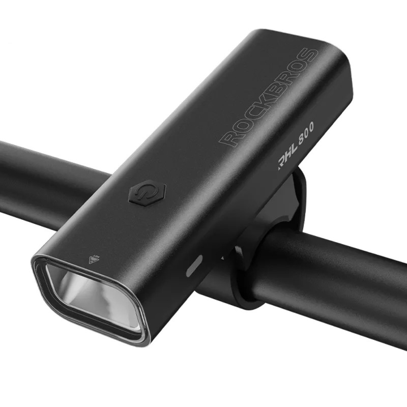 „Rockbros 24710012001“ priekinis dviračio žibintas, 800 lm + USB-C - USB-A laidas, juodas