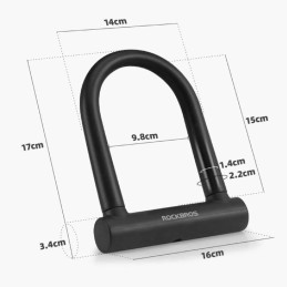 „Rockbros RKS610-BK“ U formos dviračio spyna – juoda