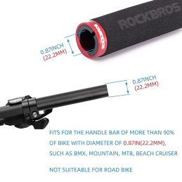 „Rockbros BT1001BKRD“ putplasčio dviračio rankenos – juodos/ raudonos