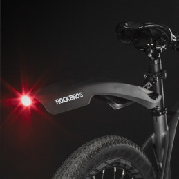 „Rockbros DNB8001BK“ purvasaugis su raudonu LED žibintu – juodas