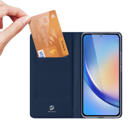 „Dux Ducis Skin Pro“ dėklas, skirtas „Samsung A35 5G“ su atverčiamu dangteliu – mėlynas